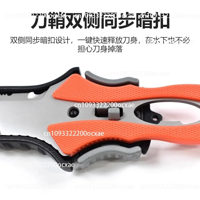 Dive Knife Titanium - Waterreddingsmes Outdoor Touwsnijder Titanium Plated Multifunctioneel