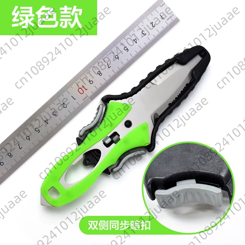 Dive Knife Titanium - Waterreddingsmes Outdoor touwsnijder Titanium geplateerd Multifunctioneel